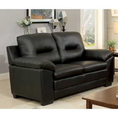 Lito Contemporary Faux Leather Padded Loveseat by Furniture of America