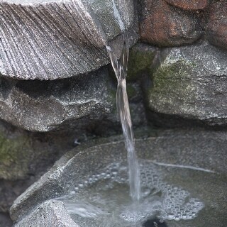 4-Tier rock formation Fountain with Light Outdoor Stone