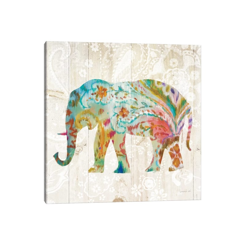 iCanvas "Boho Paisley Elephant II" by Danhui Nai Canvas Print