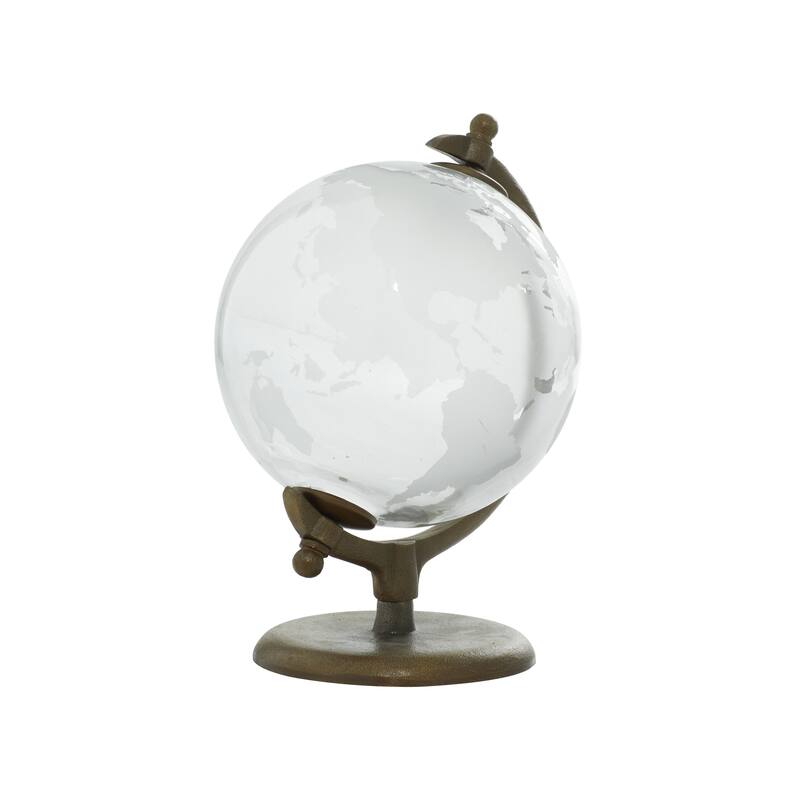 Aluminum Metal Globe with Tiered Base - Bronze - Roche River Decor