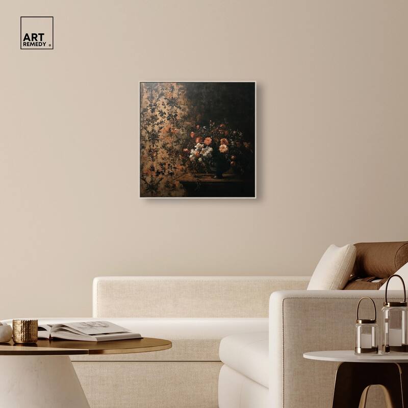 Dark Floral Elegance Canvas by Art Remedy