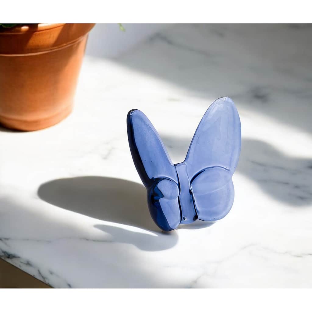 HomeRoots 3" Dark Blue Crystal Butterfly Figurine Tabletop Sculpture