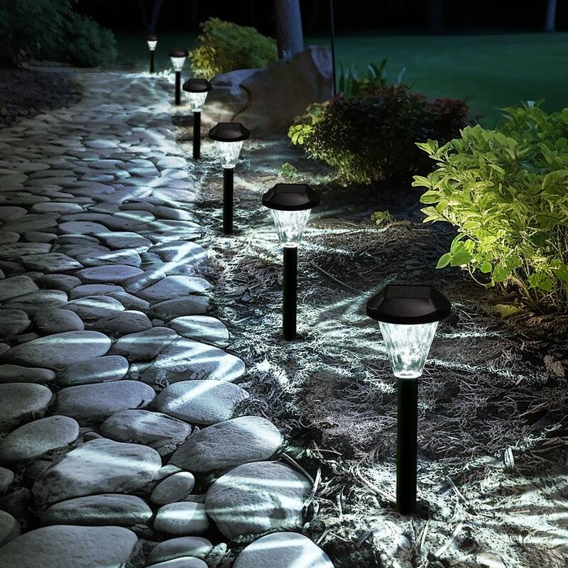 Solar Pathway Lights, Waterproof Outdoor Solar Lights for Garden and Landscape, Cold White