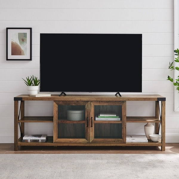 The Gray Barn 70 Inch Metal x Accent TV Console Reclaimed Barnwood