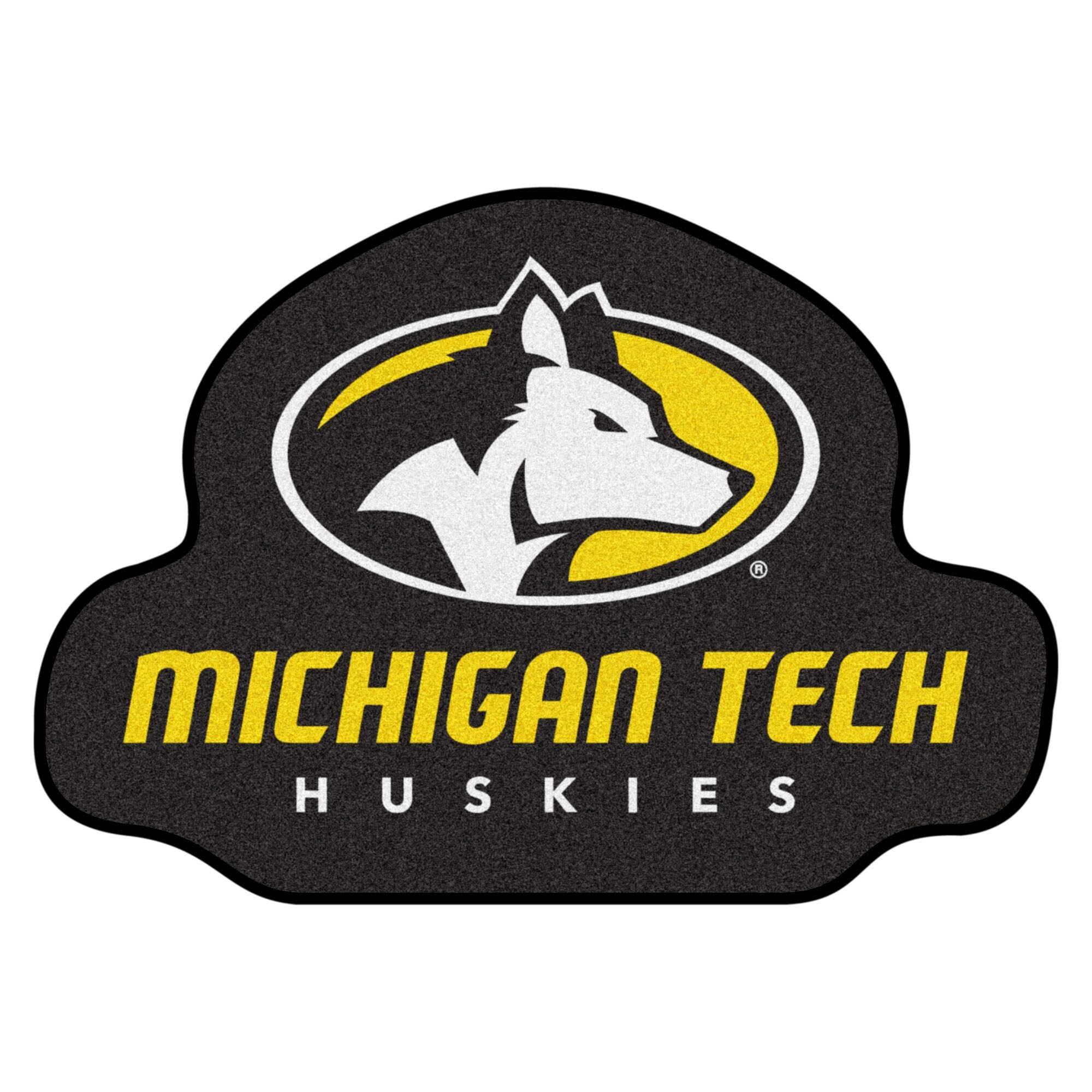 Shop Ncaa Michigan Tech University Huskies Mascot Novelty Logo Shaped Area Rug Overstock 22622201