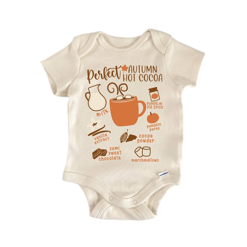 Autumn Hot Cocoa Recipe Fall - Baby Boy Girl Clothes Bodysuit Funny Cute