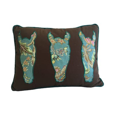 12" x 16" Jazz Three Horse Needlepoint Pillow