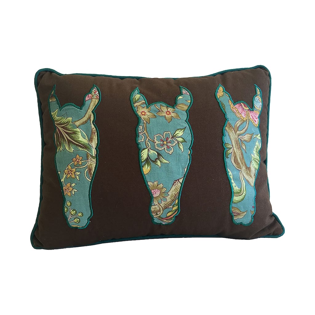 12" x 16" Jazz Three Horse Needlepoint Pillow