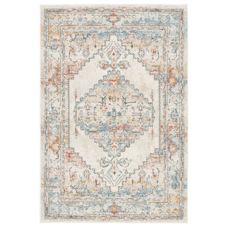 Lisette Medallion Area Rug - 5'X8' - Multicolor/Light Gray