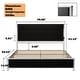 preview thumbnail 3 of 7, King Size Upholstered Platform Bed with Headboard, Charging Station and LED