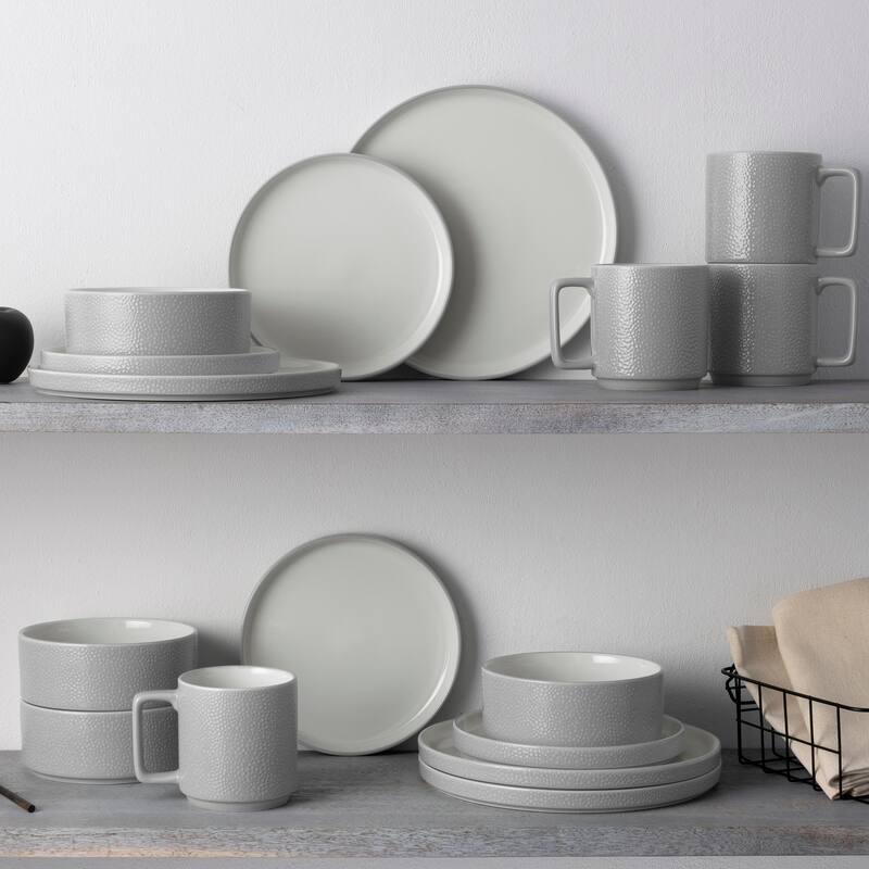 Noritake Colortex Stone 16-Piece Stax Dinnerware Set, Service For 4