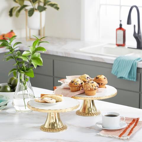 Wood Natural Cake Stand (Set of 2)