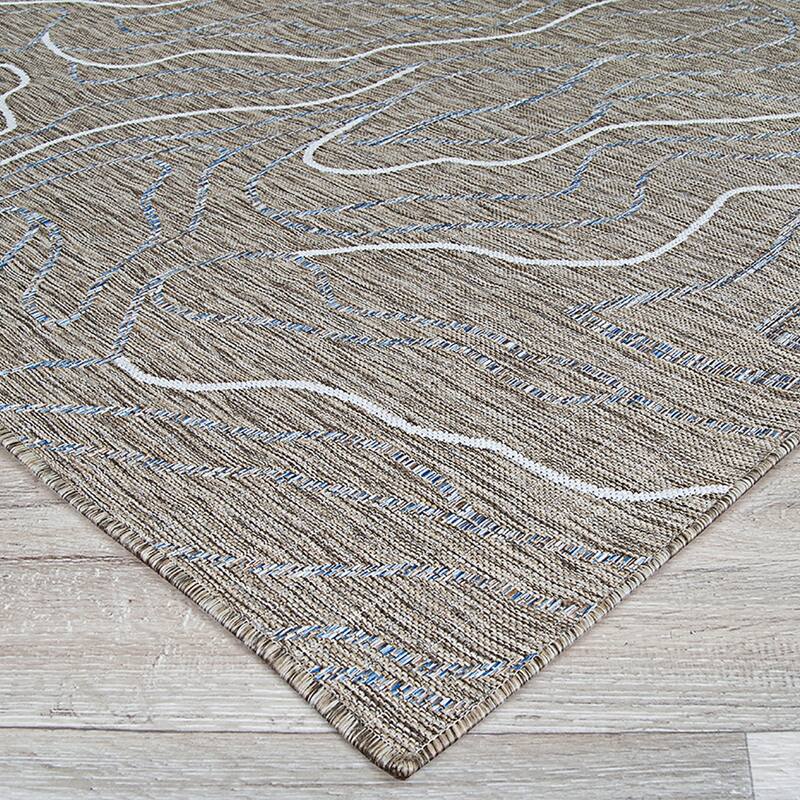 Grace Ruffle Taupe Indoor/ Outdoor Area Rug