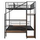 preview thumbnail 7 of 22, Versatile Design Twin Over Full Metal Bunk Bed with Ladder and Wardrobe