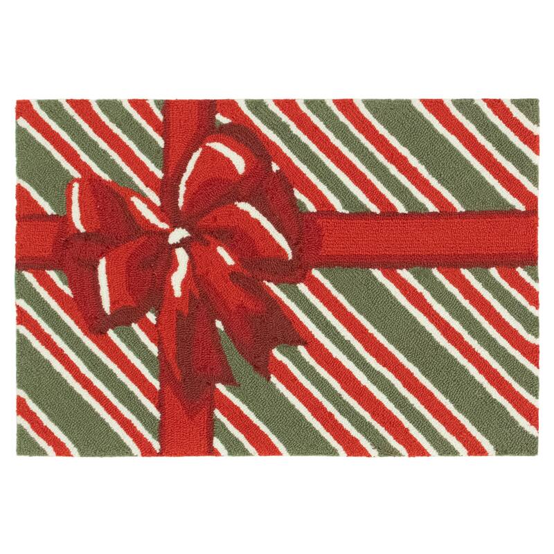 Liora Manne Frontporch Giftbox Indoor/Outdoor Rug Red