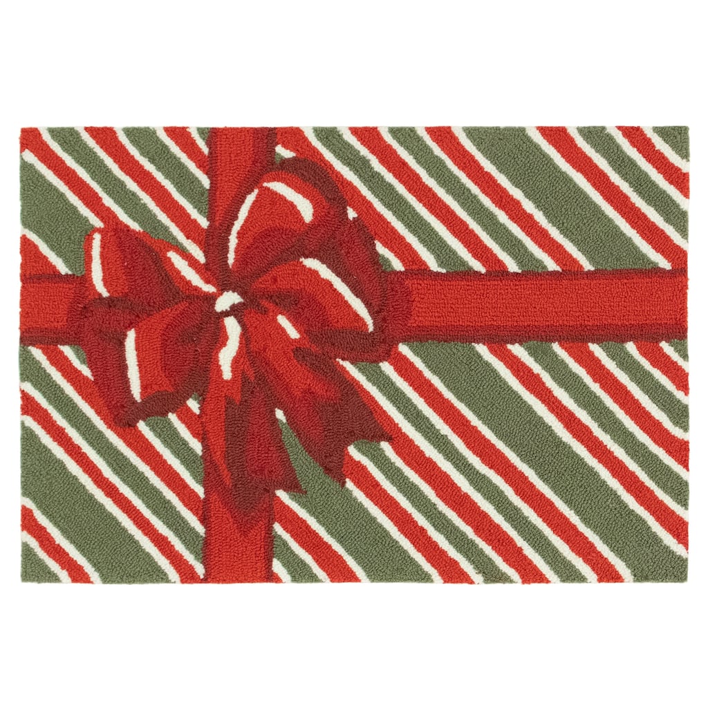 Liora Manne Frontporch Giftbox Indoor/Outdoor Rug Red
