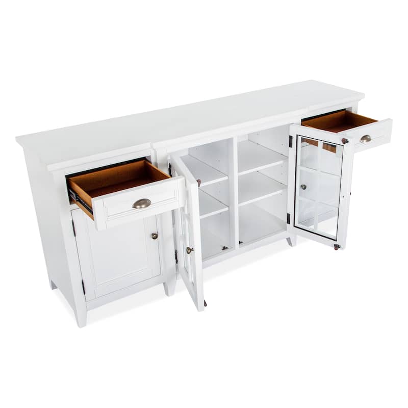 Magnussen Home Heron Cove Chalk White 70" Console - 70"W x 18"D x 32"H