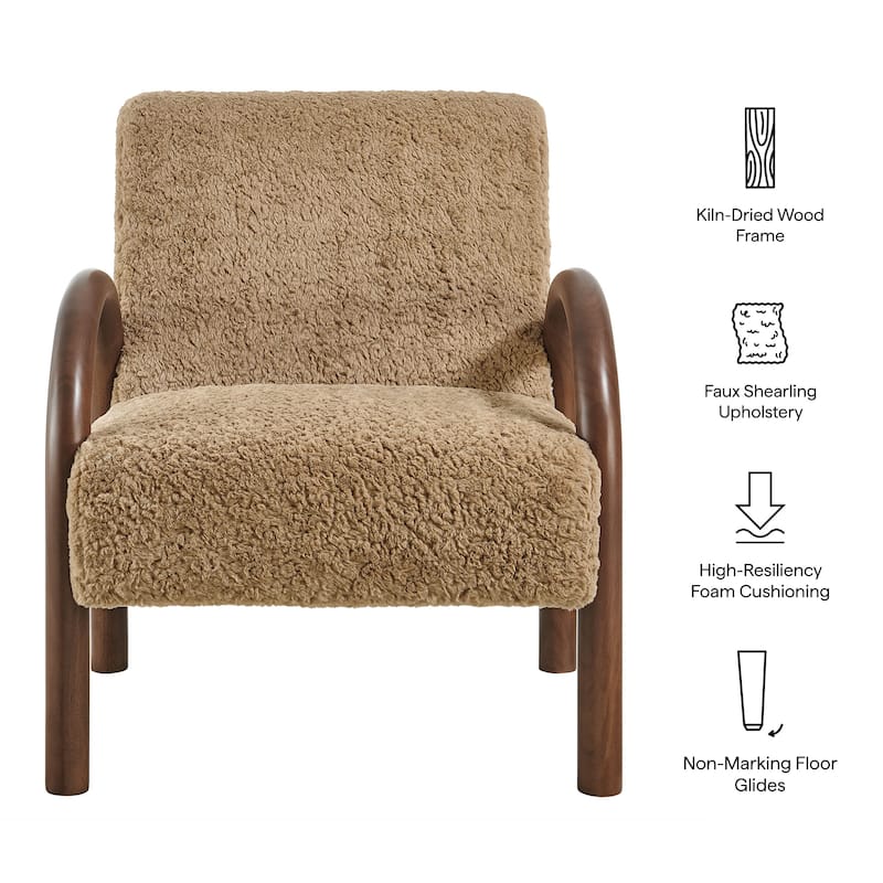 Lunet Faux Shearling Accent Armchair