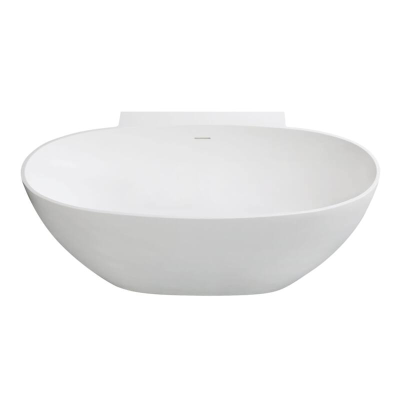Kingston Brass VRTRS633522 Aqua Eden Acrticstone 63-Inch Solid Surface - Matte White