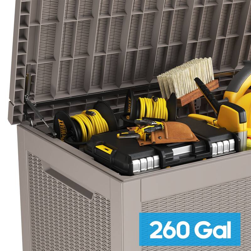 260 Gallon Large Resin Waterproof Outdoor Storage Box