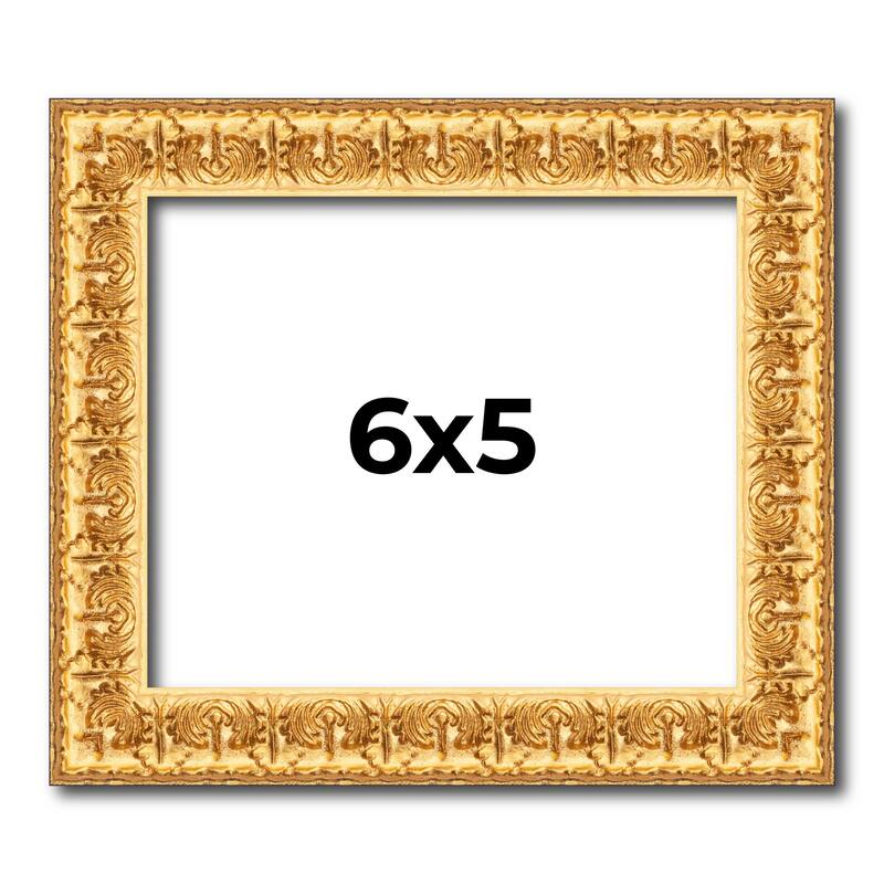 6x5 Frame Gold Real Wood Picture Frame Width 1 inches | Interior Frame