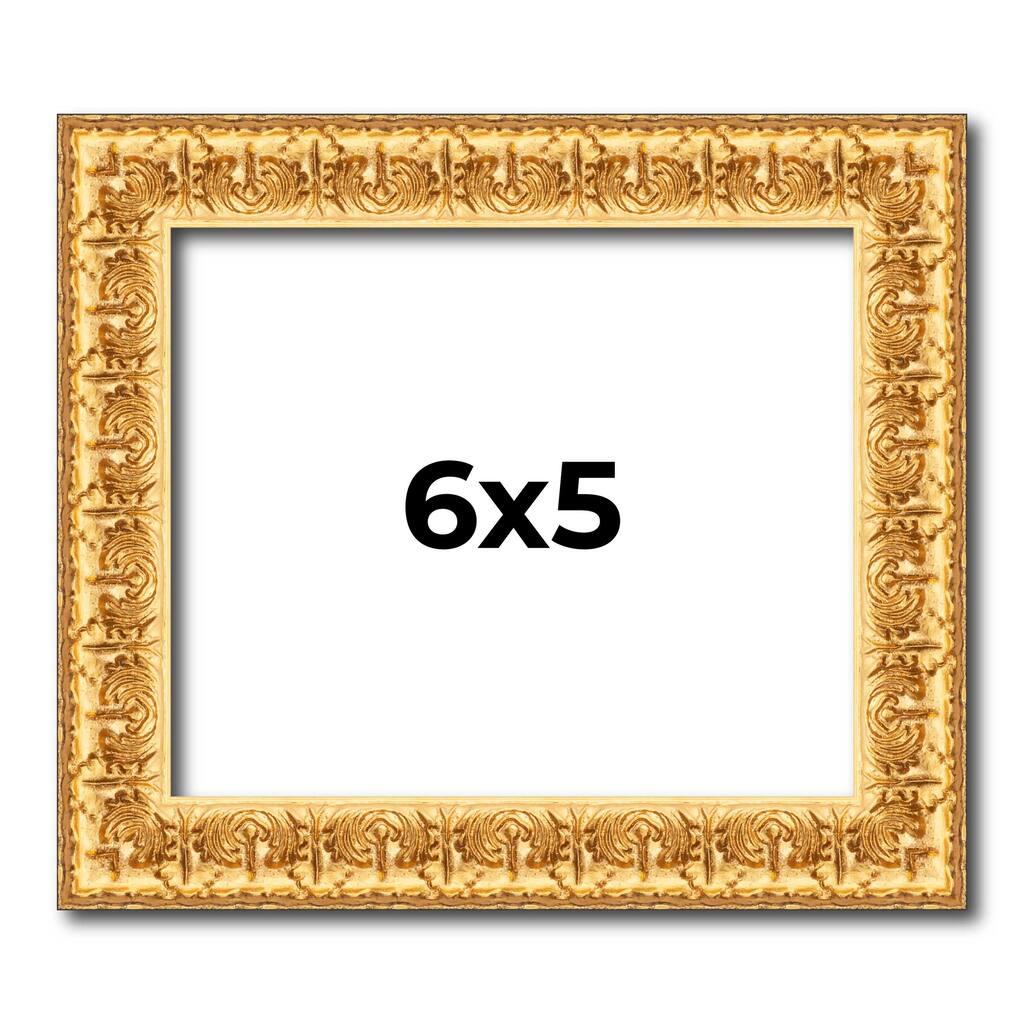 6x5 Frame Gold Real Wood Picture Frame Width 1 inches | Interior Frame