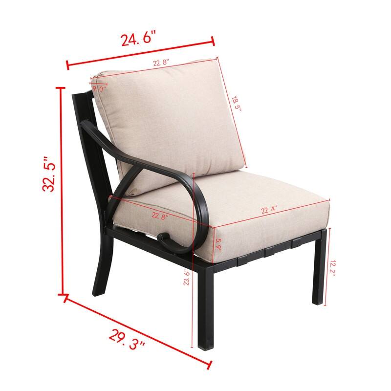 Patio Festival Outdoor Wave-Arm Right-Arm Chair