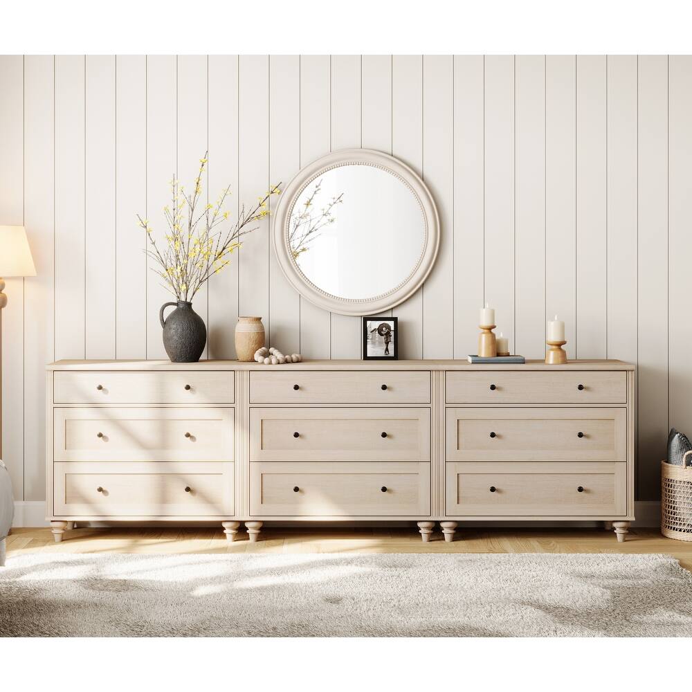 WAMPAT 3 Drawer Dresser ,Wood Storage Dresser for Bedroom