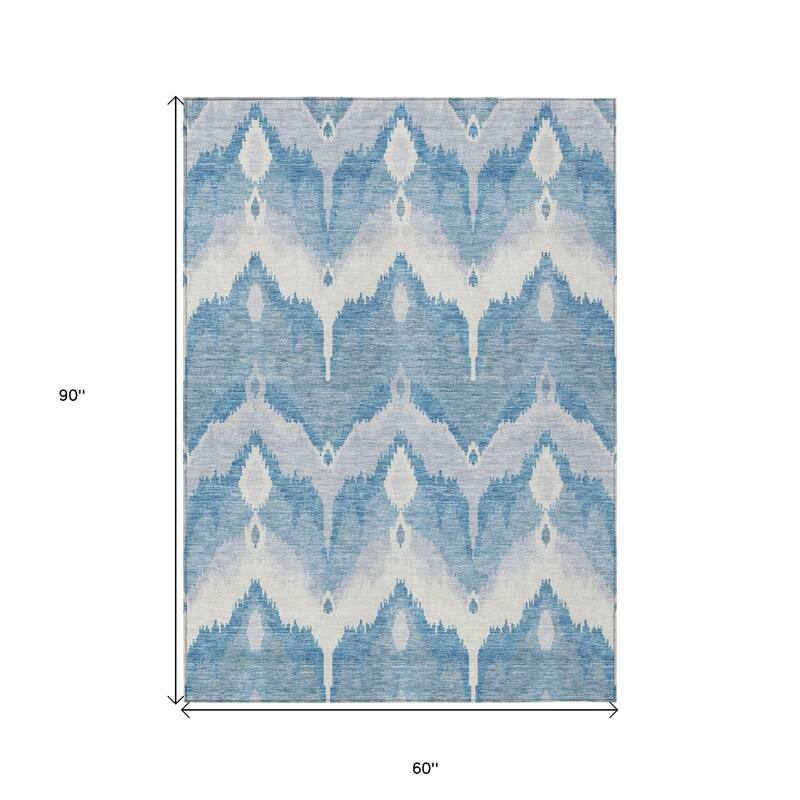 HomeRoots Ikat Transitional Rectangle Outdoor Rug