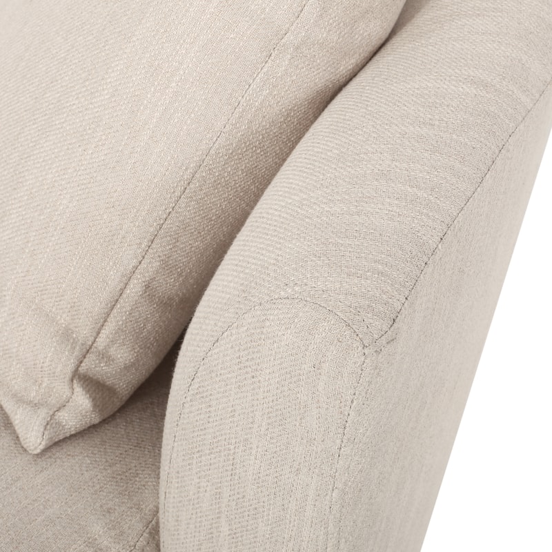 Roomfitters Upholstered Swivel Accent Chair, Cozy Round Armchair with Two Pillows, Beige