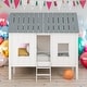 preview thumbnail 2 of 7, Modern Twin Size Low Loft Playhouse Bed With Roof And Two Front Windows for Bedroom