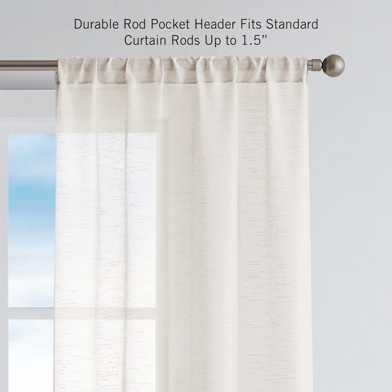 Nautica Erasmus Sheer Rod Pocket Window Curtain Panel Pair