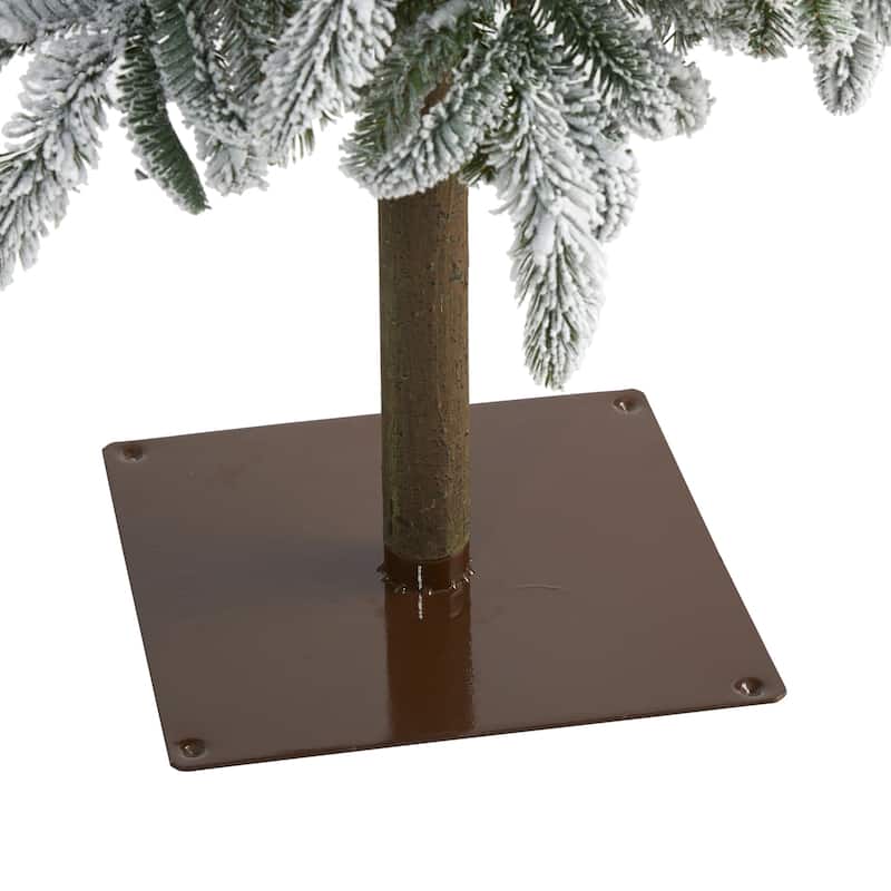 7.5ft Pre-Lit Christmas Tree - Alpine Artificial Xmas Tree with Warm White Lights & Bendable Branches - 84