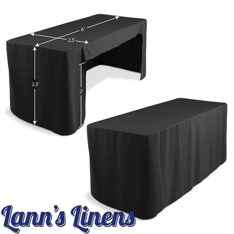 6ft Fitted Tablecloth with Open Back Trade Show Table Cover - 6 ft