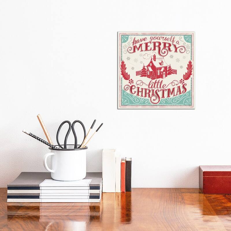 iCanvas "Merry Little Christmas V" by Janelle Penner Canvas Print - 12x12x0.75