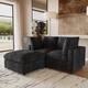 Option L Shaped 2 Seats+1Ottoman Black