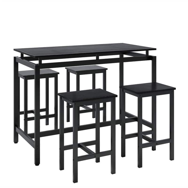 5-piece Kitchen Dining Sets with 4 Bar Stools Bar