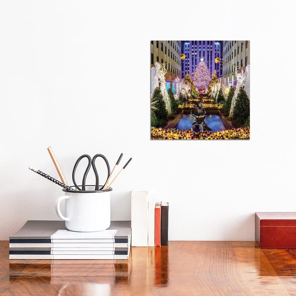 iCanvas "Rockefeller Center with Christmas Tree and Angels I" by Susanne Kremer Canvas Print