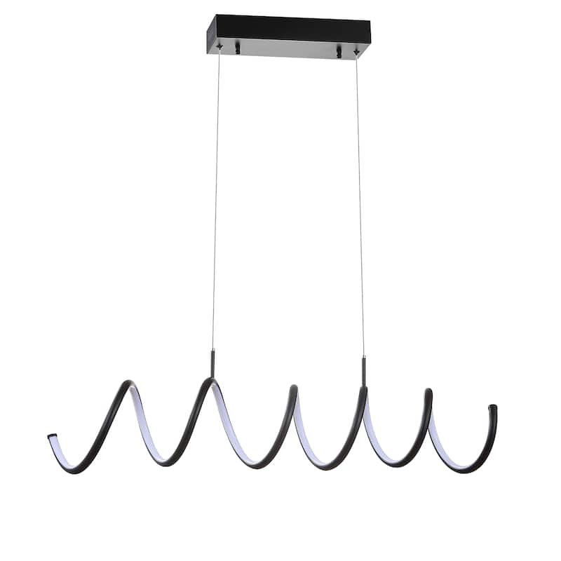 Scribble 31" Dimmable Adjustable Integrated LED Metal Linear Pendant, Chrome by JONATHAN Y