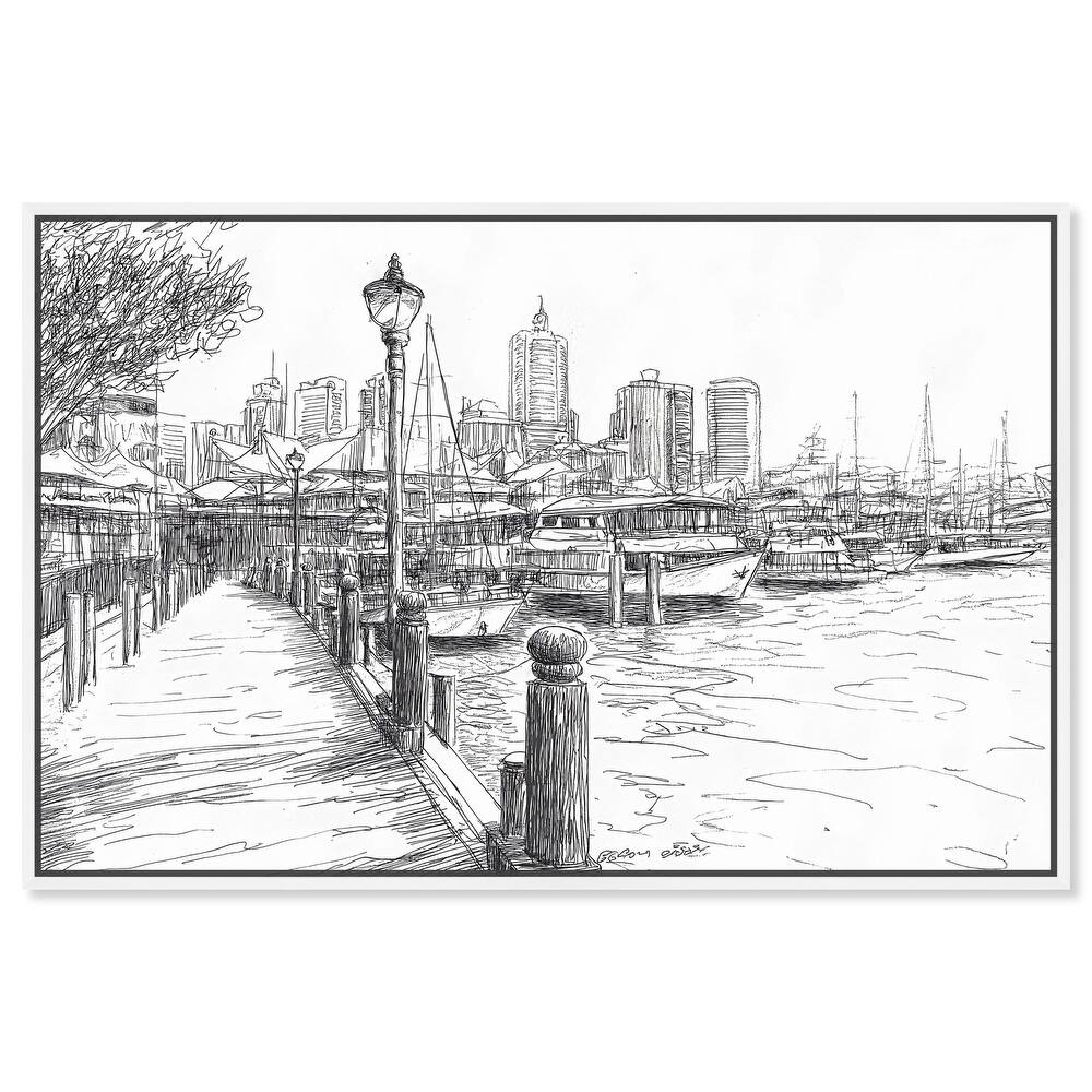 Harbour City Ink Canvas by Art Remedy