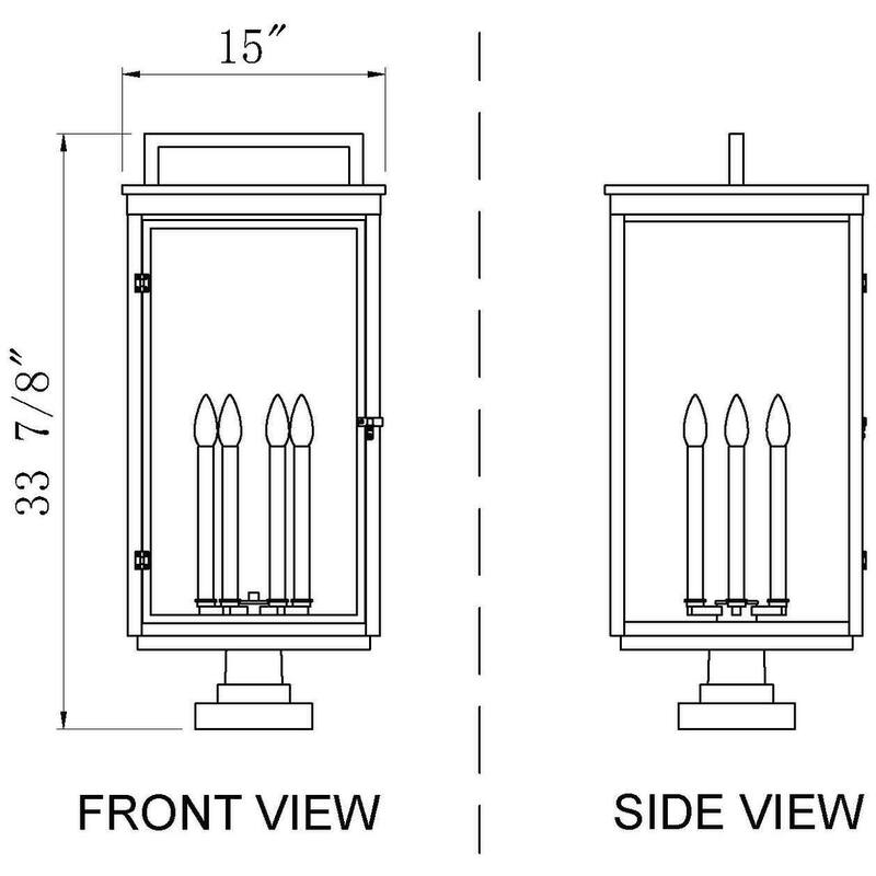 Z-Lite 5019PHXXLS-SQPM Hartwell 6 Light 34" Tall Post Light with Seedy