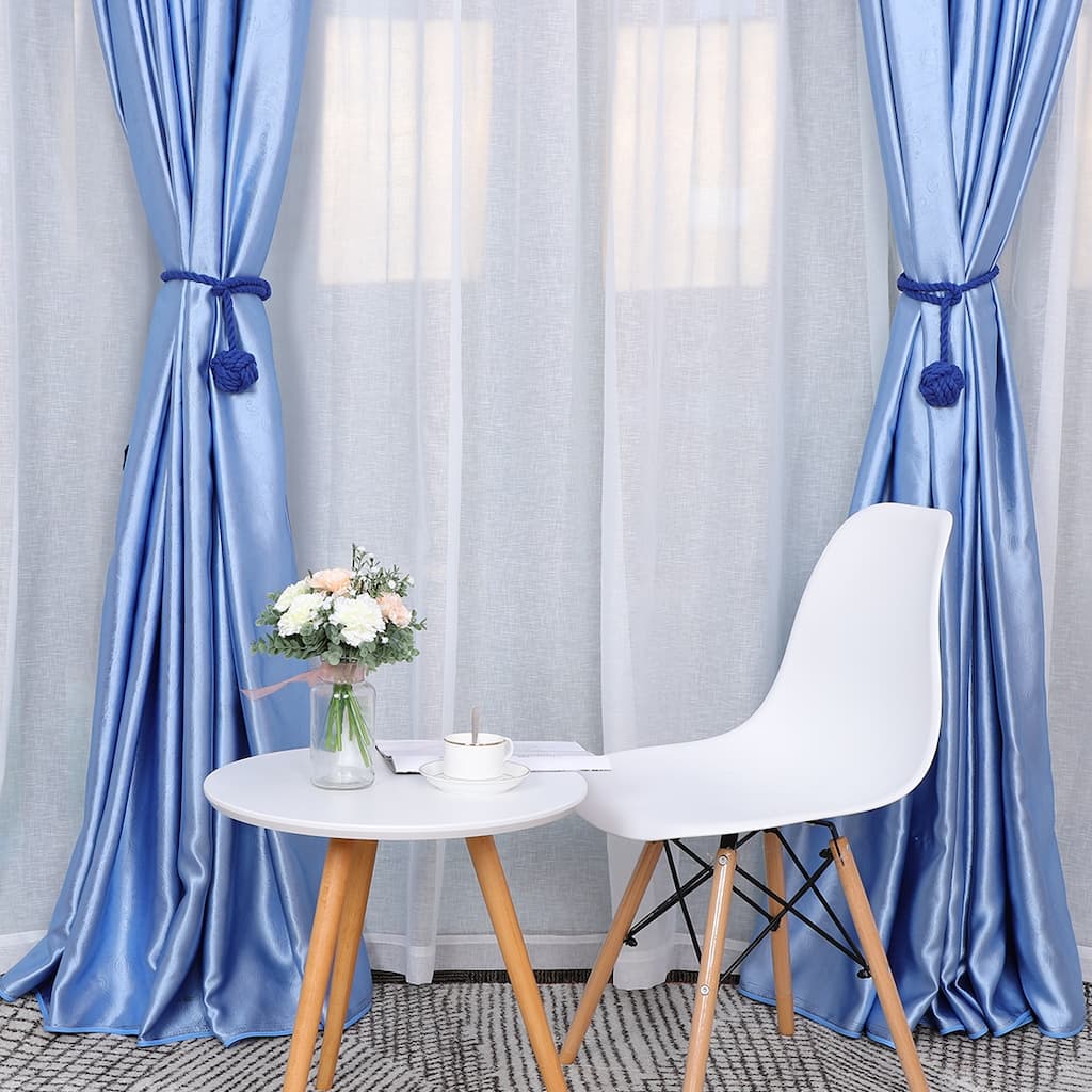 Curtain Tieback 24 Inch Holdback Decorative Rope Curtain Holder Blue - 1pcs