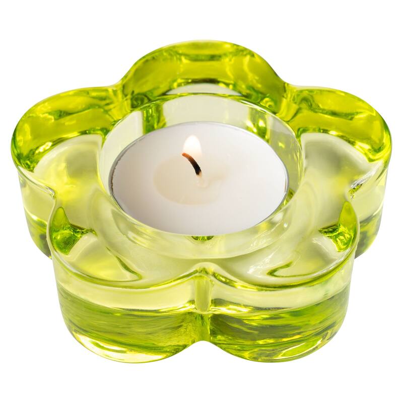 Glass Flower Tealight Holder