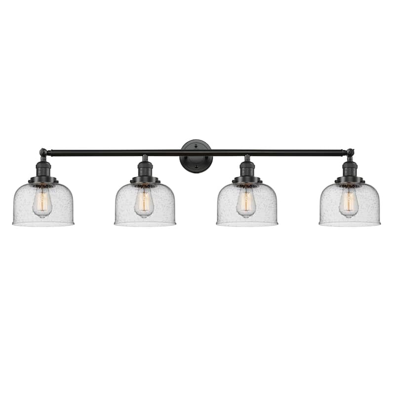 Innovations Lighting Large Bell 4 Light 45" Wide Bathroom Vanity Light - Oil Rubbed Bronze / Seedy