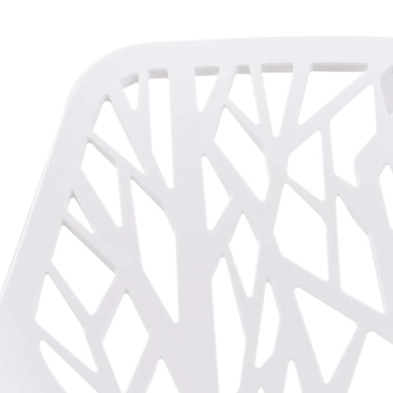 Asbury Stackable Dining Chair with Chrome Legs Side Chair with Modern Cut-Out Design Backrest