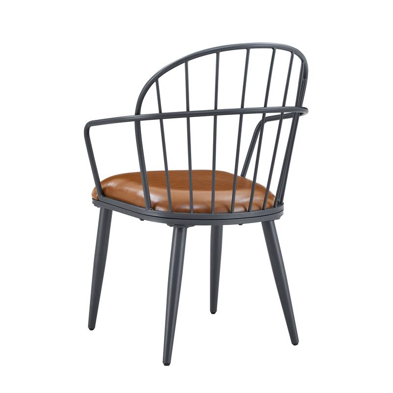 Indoor Upholstered Dining Chair With Metal Legs (Set of 2)