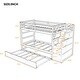 preview thumbnail 5 of 65, Wooden Bunk Bed Storage Bed with Twin Size Trundle and 3 Storage Stairs