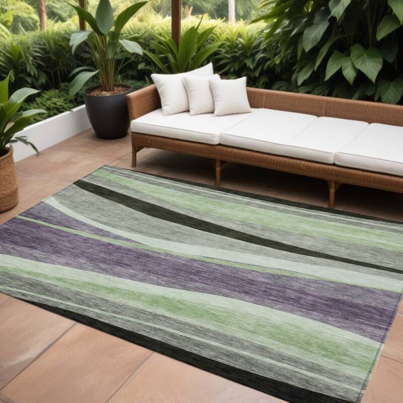 HomeRoots Abstract Transitional Rectangle Outdoor Rug - 9' X 12'