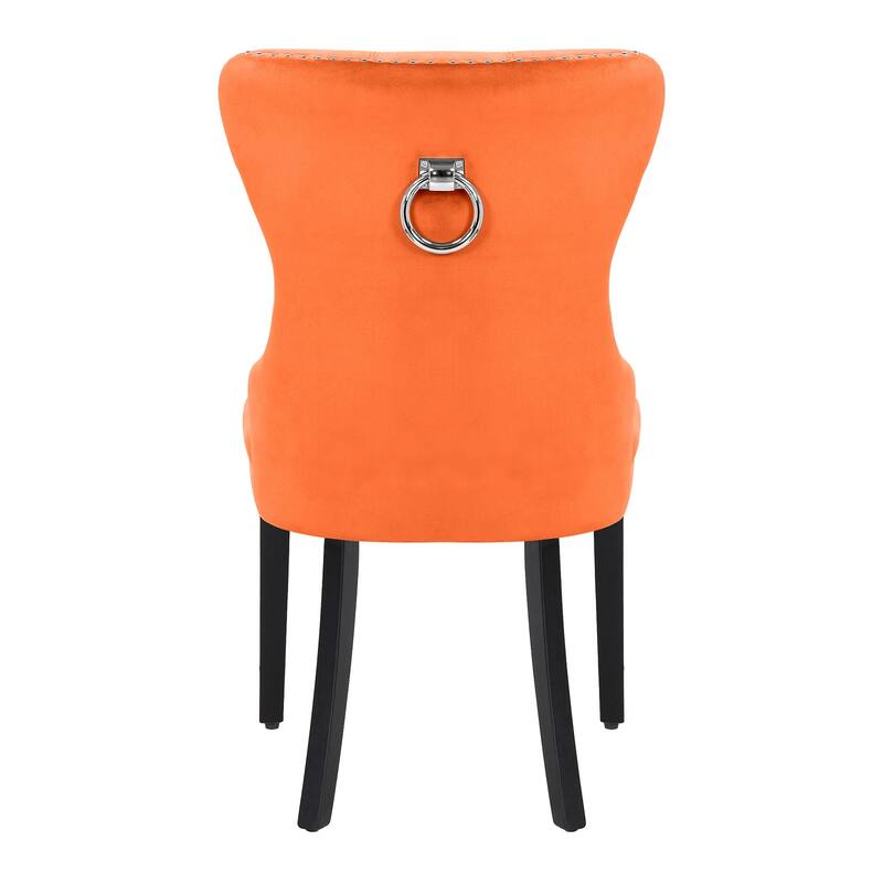 Grandview Tufted Wingback Dining Chair (Set of 4) with Nailhead and Ring Pulls