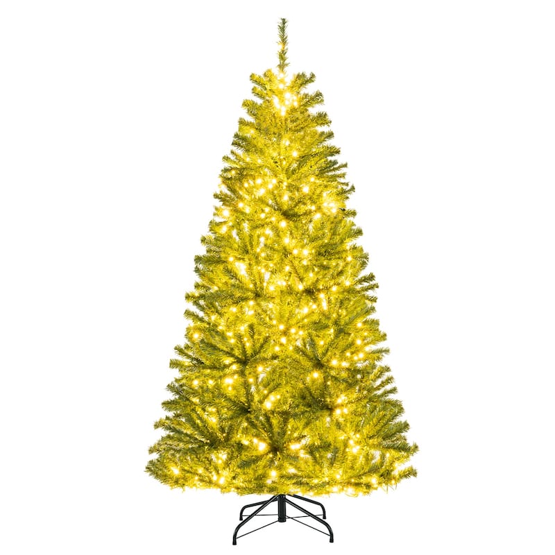 Gymax 6 FT Pre-Lit Artificial Christmas Tree w/ Remote Control - 6 Foot